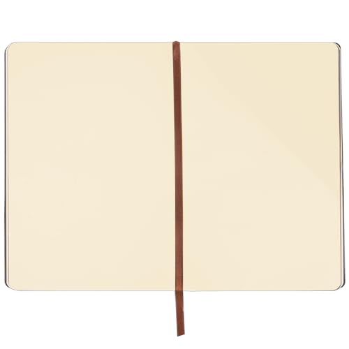 Fetinar 300 Pages Leather Blank Journal Notebook Softcover Leather Blank Journal Notebook for Women Men 300 Pages Notebook for Work Office School Note Taking 5.7'' X 8.3'' green Brown