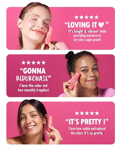 KAHI Kisstin Balm Pink - Skin-Refining Face Balm Moisturizer & Makeup Stick | Nourishing Beauty Balm Moisturizer Stick | Multi-use Face Balm Stick | Makeup-enhancing Glow Balm (0.32 fl oz)