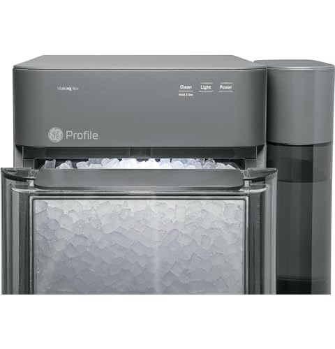 GE Profile Opal 2.0 with 0.75 Gallon Tank Chewable Crunchable Countertop Nugget Ice Maker Scoop Included 38 lbs in 24 Hours Pellet Ice Machine with WiFi & Smart Connected Stainless Steel