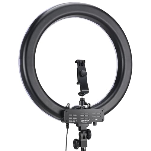 Neewer 18-inch SMD LED Ring Light Dimmable Lighting Kit with 78.7-inch Light Stand Filter and Hot Shoe Adapter for Photo Studio LED Lighting Portrait YouTube TikTok Video Shooting (No Carrying Bag)