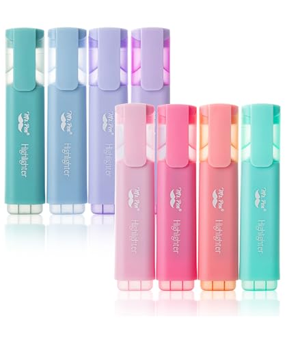Mr. Pen- Highlighter 8 Pack Morandi Colors Chisel Tip Pastel Highlighter Highlighters Pastel Cute Highlighters Pastel Highlighter Set Highliterers Marker Highlighters Assorted Colors