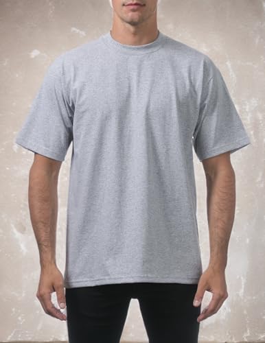 Pro Club Men's 3-Pack Heavyweight Cotton Short Sleeve Crew Neck T-Shirt 7X-Large Heather Gray