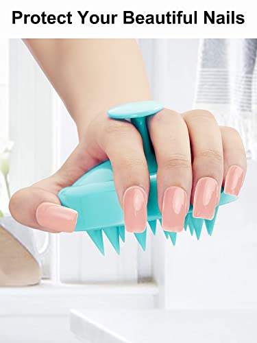 HEETA Hair Scalp Massager Scalp Scrubber with Soft Silicone Bristles for Hair Growth & Dandruff Removal Hair Shampoo Brush Scalp Exfoliator Green