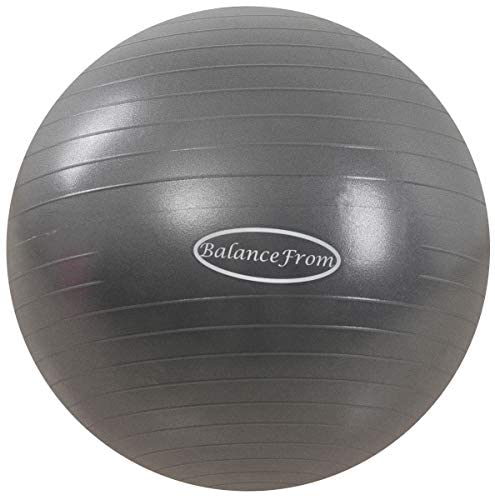 BalanceFrom Anti-Burst and Slip Resistant Exercise Ball Yoga Ball Fitness Ball Birthing Ball with Quick Pump 2 000-Pound Capacity (78-85cm XXL Gray)