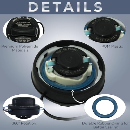 Gas Cap Fuel Cap For Mercedes Benz CLA250 CLS450 E300 E350 E400 E450 GLA250 GLC300 S450 S550 S550e S560 S600 SL400 SL450 SL550 Maybach S550 E43 E53 E63 AMG GT C R S 2224700205