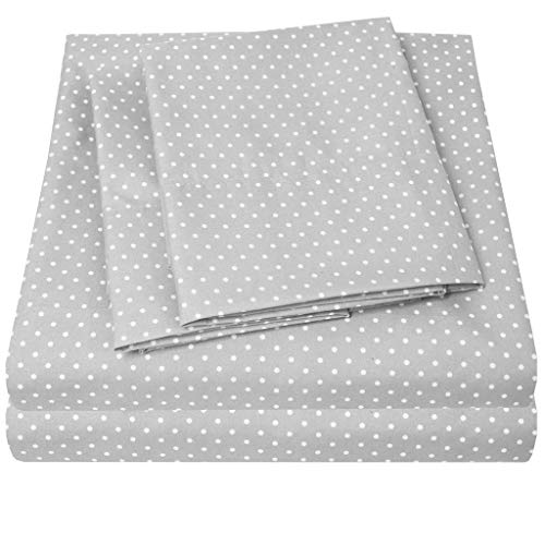 Sweet Home Collection Sheets: Soft Gray Polka Dot Luxury