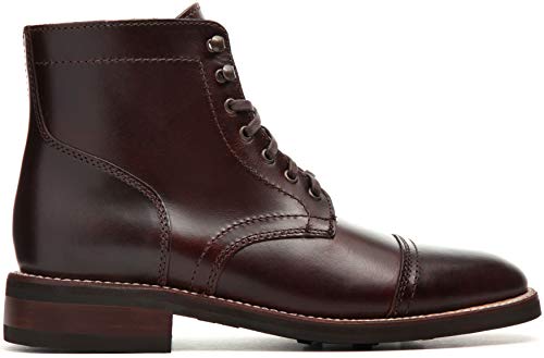 Men's Preside Captain Brown Leather Lace-Up Boots - Durable & Timeless