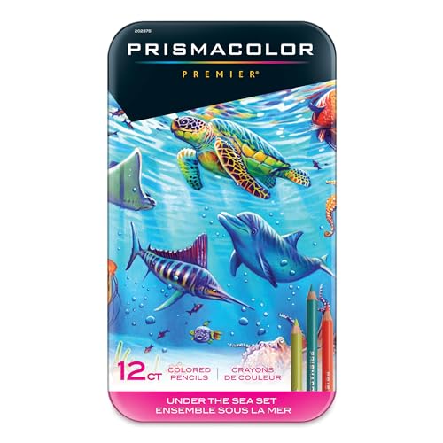 Prismacolor 2023751 Premier Colored Pencils Soft Core Under The Sea Set 12 Count