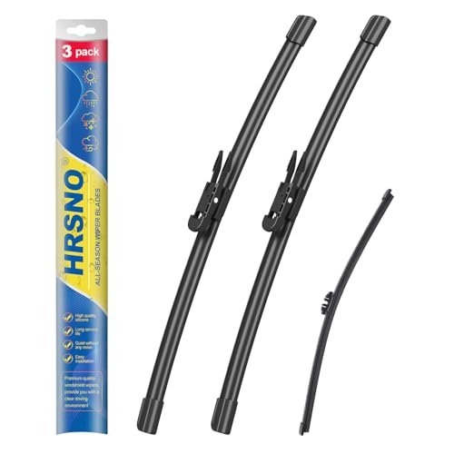 HRSNO 24\"+22\" Windshield Wipers With 15\" Rear Wiper Blade Sets Automotive Replacement for Volvo XC90 2007-2010 Easy For Installation (Pack of 3)