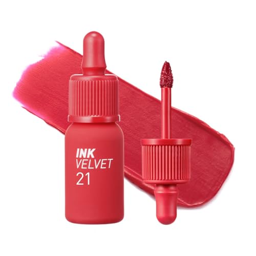 Peripera Ink the Velvet Lip Tint - High Pigment Color Longwear Weightless Not Animal Tested Gluten-Free Paraben-Free (021 VITALITY CORAL RED (NEW))