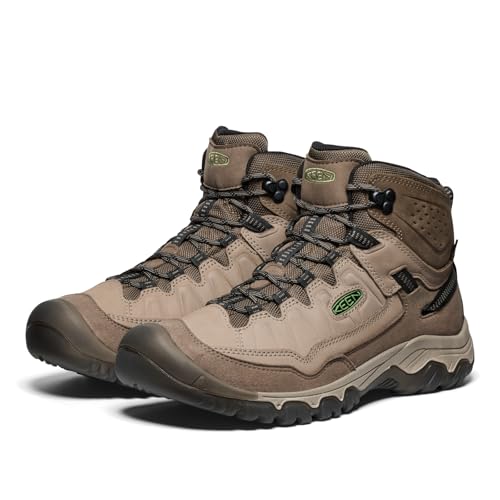 KEEN Men Targhee IV Waterproof Hiking Boot Brindle/Canteen 10 Medium
