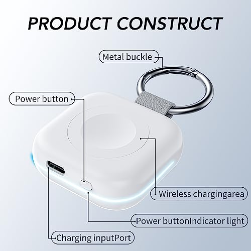 HUOTO Portable Watch Charger for Apple Watch Series 9 Portable Magnetic iWatch Charger 1200mAh Power Bank Mini Purse Items Fast Keychain Charging for Apple Watch Series 10/9/8/7/6/SE/5/4/3/2/1/UItra
