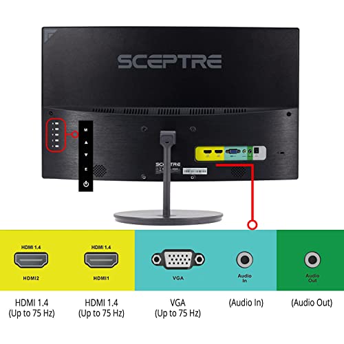 Sceptre Curved 27\" FHD 1080p Gaming Monitor R1500 98% sRGB HDMI VGA 75Hz Build-in Speakers Blue Light Shift Machine Black (C278W-1920RN Series)