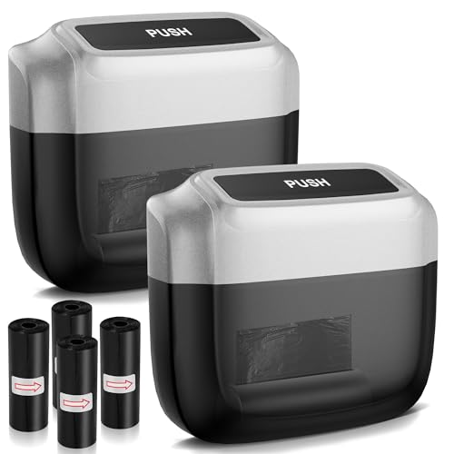 OUDEW 2 Packs Car Trash Can with Lid,Built-in Storage Garbage Bag,Leakproof Vehicle Trash,Car Accessories for Interior Mini Garbage Bin for Automotive Office Kitchen Bedroom,with 30pcs Trash Bags