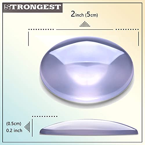 Strongest Home Wall Door Handle Stopper 5cm Set of 6 Clear Rubber Door Handle Round Wall Protection for Door Handle Protective Door Bumper Wall Silencer - Self Adhesive