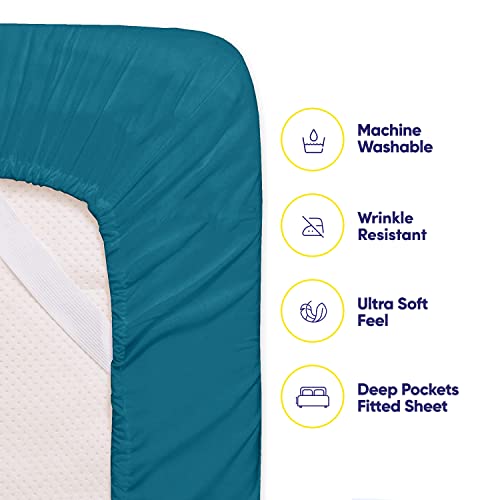 Sweet Home 6 Piece Bed Sheet Set Queen Teal