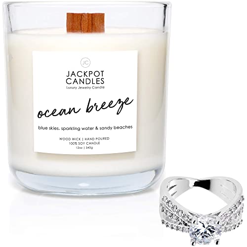 Ocean Breeze Candle with Surprise Ring Inside | Hidden Jewelry $15-$5000 | Size 9
