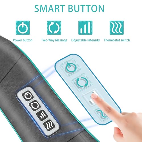 AERLANG Fathers Day Dad Gifts Neck Massger Shiatsu Neck and Back Massager with Heating Neck and Shoulder Massager Deep Kneading Pillow for Massage Home Office Car Use Gifts for Women Men Dad Mom