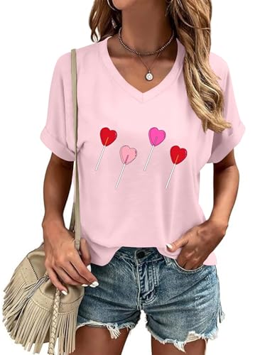 Ithalt Valentines Day Shirts for Women: Valentine's Day Graphic Tshirt Love Heart Tee Tops Valentines Gifts Tops