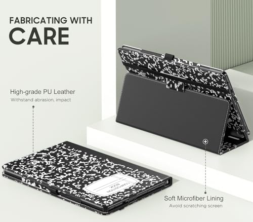 MoKo Case Fits All-New Amazon Kindle Fire HD 10 & 10 Plus Tablet (13th/11th Generation 2023/2021 Release) 10.1\" - Slim Folding Stand Cover with Auto Wake/Sleep Black Notebook