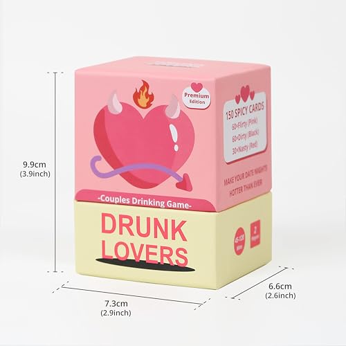 DRUNK LOVERS Premium Edition - Couples Games Couples Card Game for Date Night 150 Cards with 3 Engaging Categories Anniversary or Valentine's Day Gift Couple Games and Couples Games for Adults