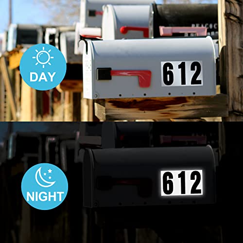 5 PACK 300 Numbers Reflective Adhesive Mailbox Number Pack 3\" Waterproof Number Stickers for Signs Door Cars Trucks Home Business Address Number
