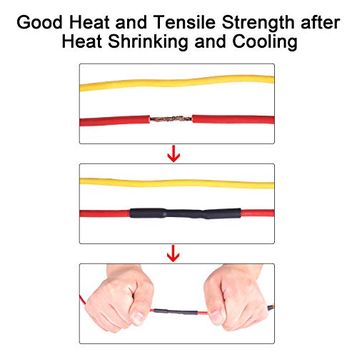 XHF 1-1/2 Inch 10Ft 3:1 Waterproof Heat Shrink Tubing Roll Marine Grade Adhesive Lined Heat Shrink Tube Insulation Sealing Oil-Proof Wear-Resistant Black