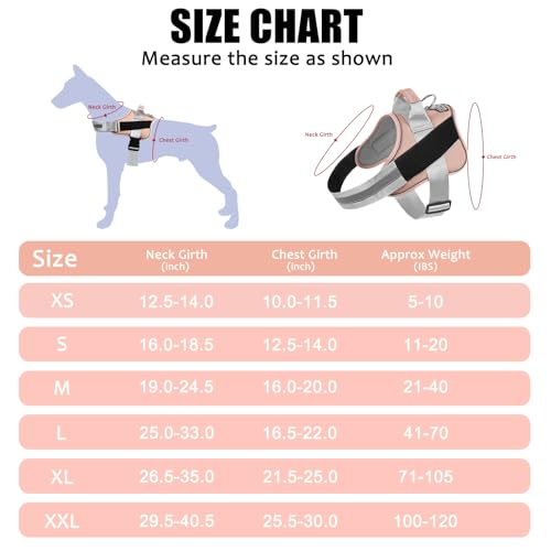 Bolux Dog Harness No-Pull Reflective Dog Vest Breathable Adjustable Pet Harness with Handle for Outdoor Walking - No More Pulling Tugging or Choking