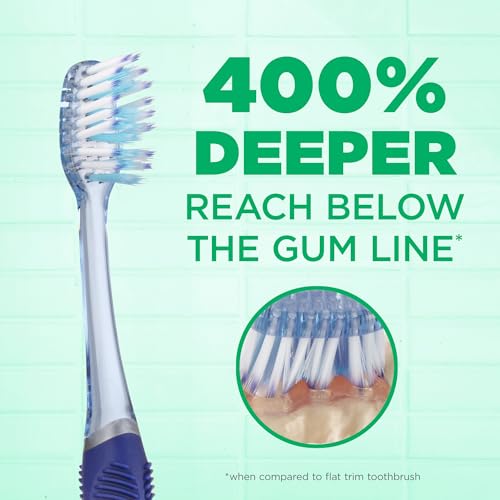 GUM Technique Deep Clean Toothbrush - Compact Soft - Soft Toothbrushes for Adults with Sensitive Gums - Extra Fine Bristles 12 Count