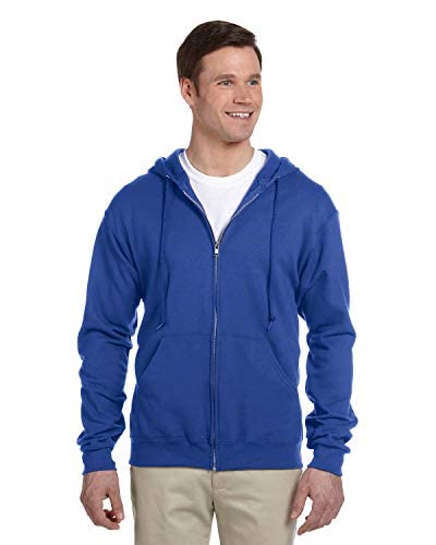 Jerzees Mens 8 Oz. Nublend Fleece Full-Zip Hood Royal