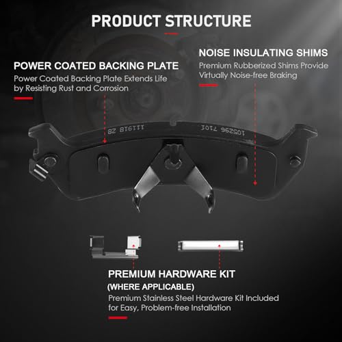 Front Rear Ceramic Brake Pads Kits 8pcs fit For 1995-2001 For Ford Explorer 1998-2002 For Ford Ranger 1997-2001 For Mercury Mountaineer