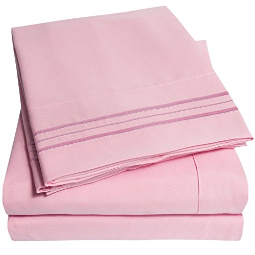 Luxury Pink Full Sheet Set | 1500 Supreme Collection - Extra Soft, Deep Pocket Hotel Bed Sheets