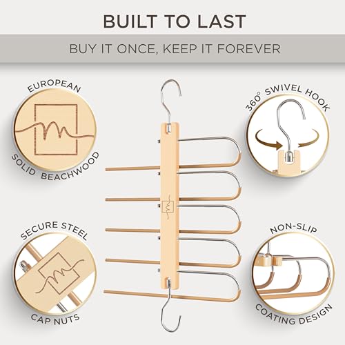 MORALVE Magic Pants Hangers for Clothes Jean Space Saving Rack Closet Scarf Organizer 1 Pack