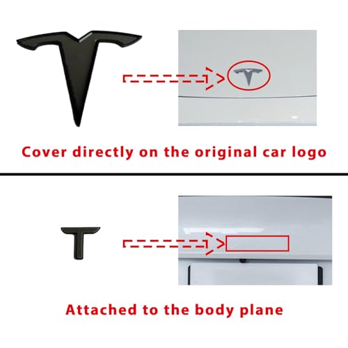 Model Y Accessories for Tesla Front/Rear Logo Cover and Letters Sticker 3PCS/Set Emblem Cover 2025 2024 2023 2022 2021 2020