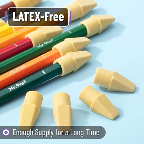 Mr. Pen- Pencil Erasers Toppers 120 Pack Yellow Erasers for Pencils Pencil Top Erasers Pencil Eraser Eraser Pencil Pencil Cap Erasers Eraser Caps Eraser Tops Pencil Topper Erasers