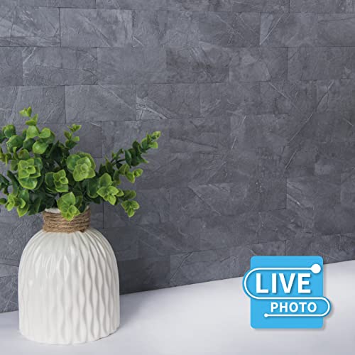 Art3d 10-Pack Peel and Stick Backsplash Tile for Kitchen Bathroom Fireplace Vanitity Self-Adhesive Wall Tile in Blue Grey