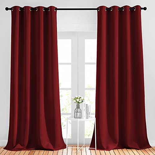 Burgundy Red Blackout Curtains 52"x95"