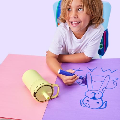 Leap 12oz 100% Leakproof Kids Tumbler with Handle and Silicone Soft Straw | Durable Drop Resistant Silicone Sleeve | Made of Insulated Stainless Steel | Cup Holder Friendly | 12oz (Rose Taupe)