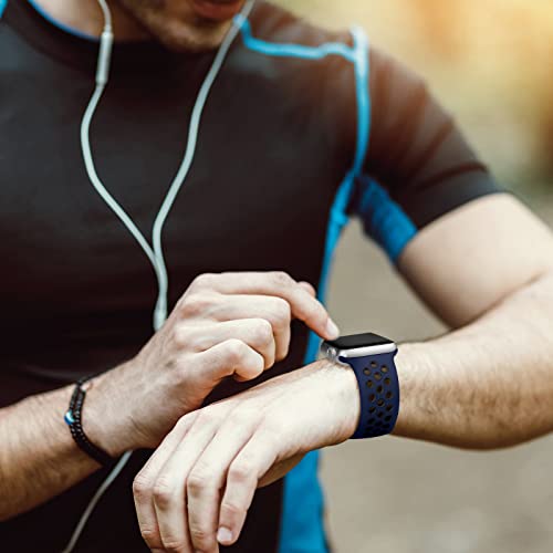 Lerobo Sport Bands Compatible with Apple Watch Band Series 9 41mm 40mm 38mm 42mm for Women Men Soft Silicone Breathable Bands for Apple Watch SE iWatch Series 10 8 7 6 5 4 3 2 1 Ultra 2 M/L