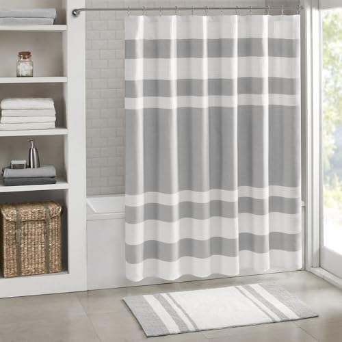 Madison Park Waffle Weave Shower Curtain