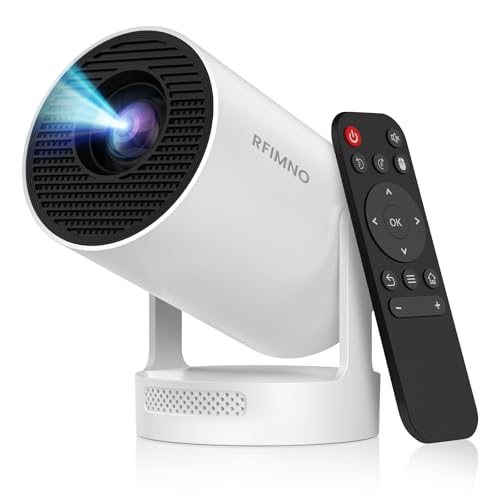 【Electric Focus】Mini Projector Support 4K with Bluetooth 5.4 WIFI6 48watt Sound Base Speaker 260 ANSI Android 11 210° Rotation auto Keystone Correction Video Projector HY300 Plus