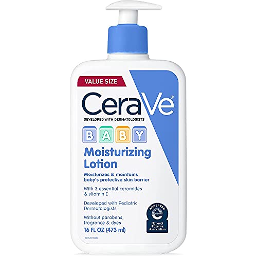 CeraVe Baby Lotion | Gentle Baby Skin Care with Ceramides Niacinamide & Vitamin E | Fragrance Paraben Dye & Phthalates Free | Lightweight Baby Moisturizer | 16 Ounce