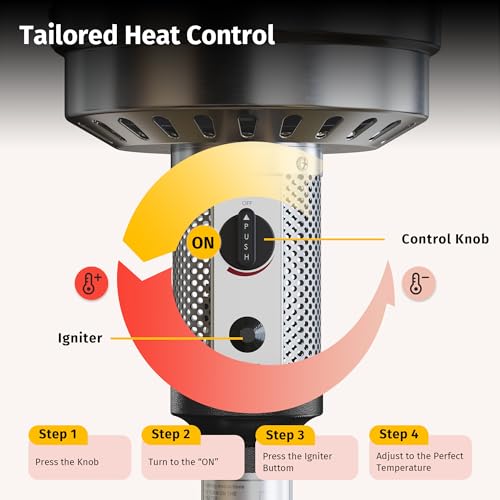 EAST OAK 48000BTU Patio Heater Stainless Steel 2.0 UR48SR2
