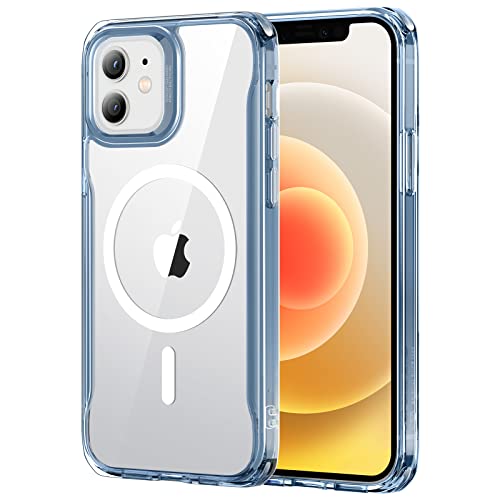 ESR Sidekick Hybrid Case Compatible with iPhone 12 Case/Compatible with iPhone 12 Pro Case (2020) with HaloLock Magnetic Wireless Charging Scratch Resistant Back Grippy Protective Frame Blue