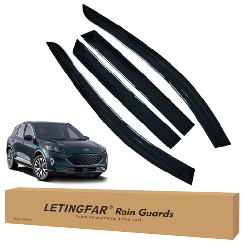 LETINGFAR Window Visors Rain Guards for Ford Escape 2020 2021 2022 2023 2024 2025 Accessories Wind Deflectors Vent Shades for Ford Escape