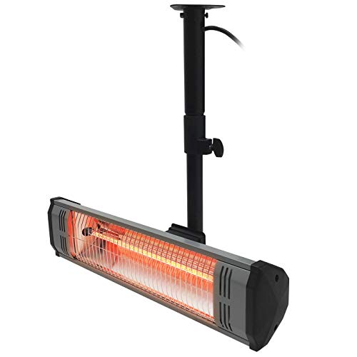 1500 Watt Garage Heater and Ceiling Mount Combo Radiant heat infrared heater on off switch adjustable perfect for Garage workshop mancave