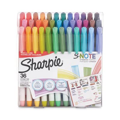S-Note Creative Markers Highlighters Assorted Colors Chisel Tip 36 Count