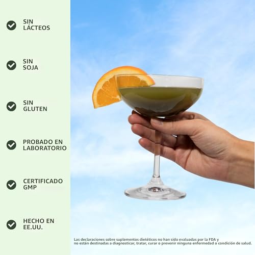 Kiala Nutrition Super Greens - Organic Powder to Reduce Bloat Support Gut Health Boost Immunity Promote Healthy Skin for Women - Antioxidant Support - Spirulina - Chlorella - Tropical Splash