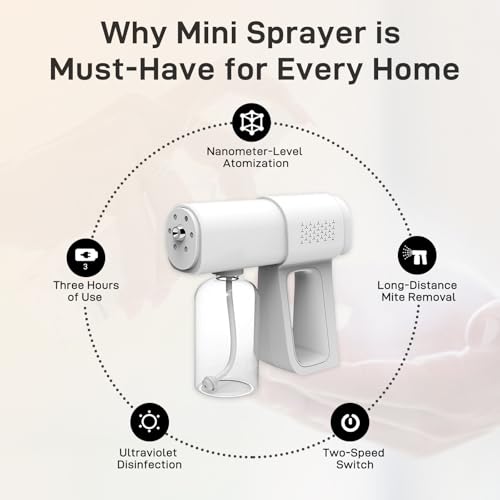 Professional Disinfectant Sprayer Fogger Machine Nano Spray Gun with Blue Light 380ml Cordless Handheld Steam Gun