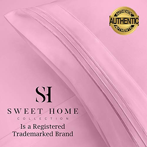 Supreme Twin Pink Sheet Set | 3-Piece Extra Soft Deep Pocket Bed Sheets with Elastic Straps